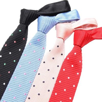 China 21 colors 2021newest design fashion casual formal stitch embroidered slim polyester knitted skinny neck tie for men for sale