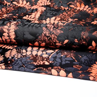 China Memory Super Brand White And Orange Leaves Eco Friendly Recycled Polyester Fabric For Garment And Vest for sale