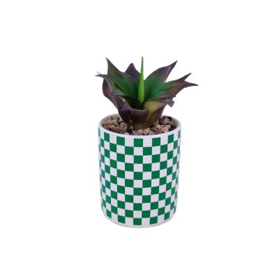 China 2021 New Design Home Decoration Fancy Green Indoor Outdoor Artificial Succulent Planter Ceramic Pots For Plants Accessories for sale