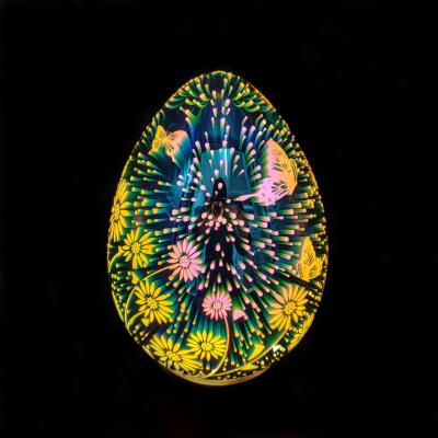 China 2021new Design 3D Indoor Light Easter Decoration Glass Eggs for sale