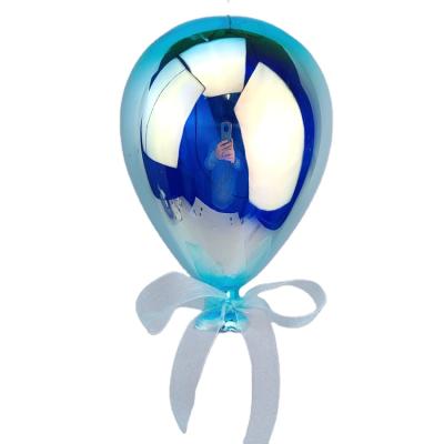 China Blue Blown Glass Balloons Decoration Glass Balloon With Led Light Christmas Ornament Balls Gift Decoration Wholesale Art for sale