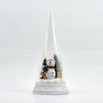 China 20cm glass glass Christmas tree illuminated glass tree with miniature ornaments for sale