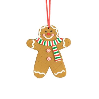 China Custom Holiday Decoratoion Resin Gingerbread Man for Christmas Gingerbread Hanging Decor for sale