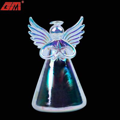 China Christamas Decoration Battery Operated Table Led Luxury Glass Christmas Angel Decorations for sale