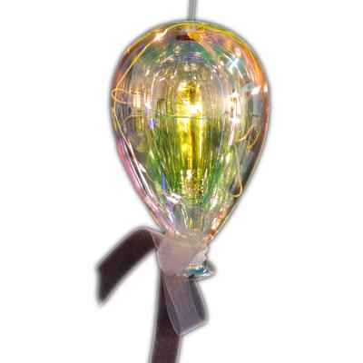 China Europe hand blown glass balloon led light hanging decorations for birthday decoration colored art glass balloon crafts for sale for sale