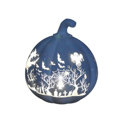 China 2022 China Halloween Pumpkin Shape Glass Led Lighted Decoration for sale