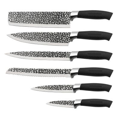 China Yangjiang Viable Knife 6 Pieces 3Cr13 Stainless Steel Chef Knife Kitchen Knife Set Set With PP Handle for sale