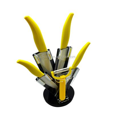 China Viable Color TPR Ceramic Handle High Quality Kitchen 5pcs Knife Set for sale