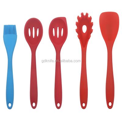 China 2021 Sustainable Quality Assured 5 Pieces Heat Resistant Colorful Silicone Kitchen Tools for sale