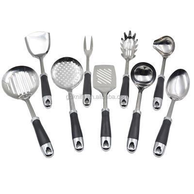 China Sustainable High Quality 9pcs PP&S/S Handle Cooking Stainless Steel Kitchen Tools for sale