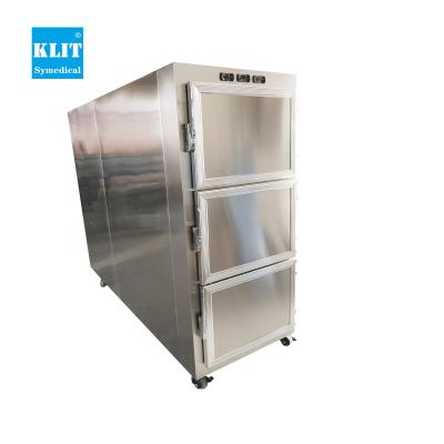 China Completely Made Of High Quality Stainless Steel Hospital Freezer 3 Corpses Mortuary Mortuary Refrigerator For Corpse for sale