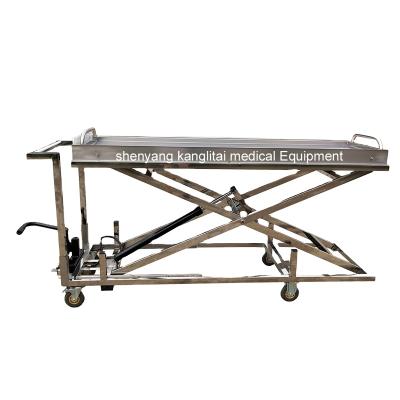 China Mortuary/Morgue/Hospital Lift Mortuary Lifter KLIT Trolley Body Lifter Hand Use Corpse Burial Trolley Mortuary Mortuary Mortuary Trolley for sale