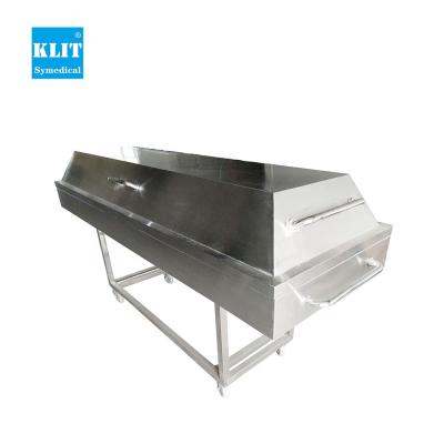 China Stainless Steel American Funeral Trolley Style Mortuary Trolley With Cover Mortuary Transportation Equipment for sale