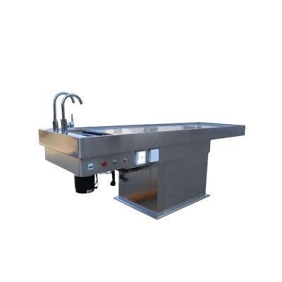 China Dissection Table 304SS Stainless Steel Veterinary Equipment Veterinary Equipment Electric Lifting Post Mortem Anotomy Wash Table for sale