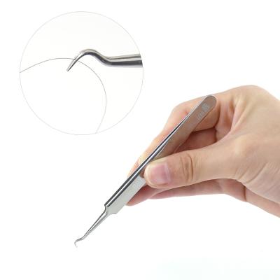 China Blackhead Remove Stainless Steel Acne Tweezers Whitehead Blackhead Remover Acne Extractor for sale