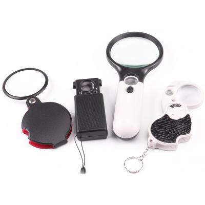 China Handheld Observation 6X 8X 10X 20X 30X 60X LED Illuminated Magnifier for sale