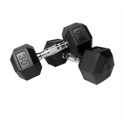 China Universal Hexagon Dumbbell Household Fitness Equipment Rubber Fixed Men And Women The Same Style for sale