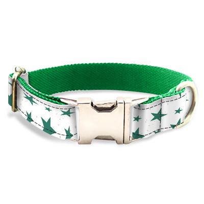 China Fashion Printed Nylon Dog Collar Fashion Printed Buckle Quick Release Strap Pet Collars Personalized Custom Made for sale