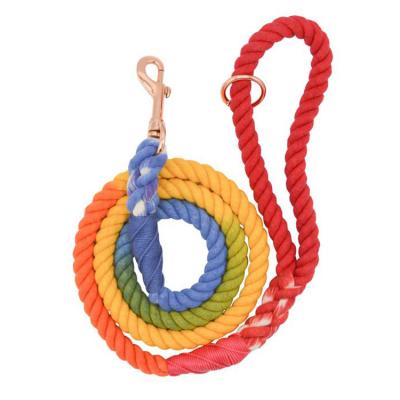 China Customized Rainbow Color Dog Leash Pet Running Leash Pet Running Leash Fashion Custom Dog Leash Training Best for sale