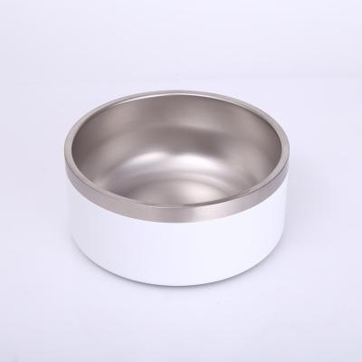 China Stocked Customize Non-slip Double Bowl Pet Logo Dog Cat Water Bowl Feeding Dogs Feeder Laser Etched Pet Bowls for sale