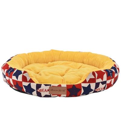 China 2022 New Style Removable Washable Printing Square Pet Nest Green Eco Friendly Dog Cat Beds Breathable for sale