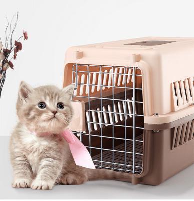 China Breathable ABS dog cat pet air transport box carrier box cage garage bag garage travel walking kennel for sale