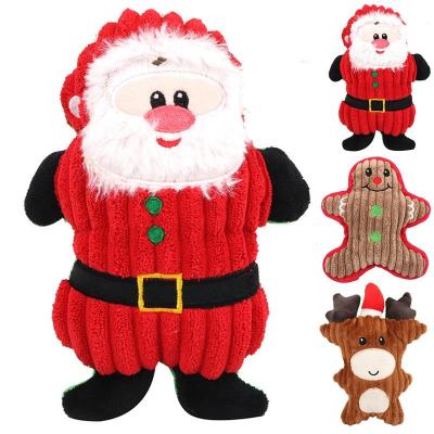 China New Stocked Christmas Santa Claus Toys Chew Squeaker Pet Plush Dogs Cute Sharp Rope Healthy Toys for sale