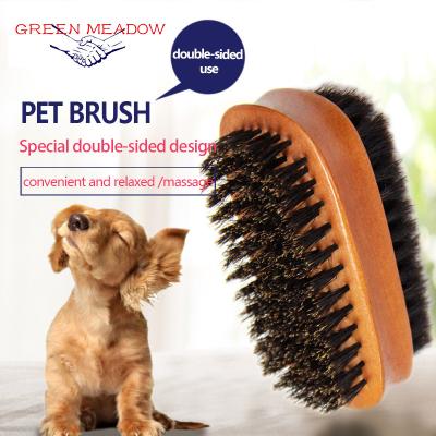 China Double Stocked Reusable Bamboo Wooden Cleaning Brush Pet Flea Lice Remover Cat Massager Comb for sale