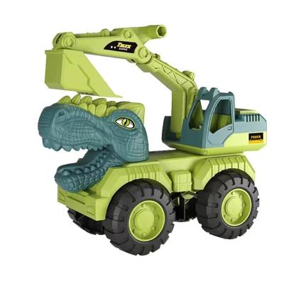 China Children's Workshop Excavator Toy Tyrannosaurus Model Dinosaur Movable Truck Transport Cement Truck Frontier Dump Truck for sale