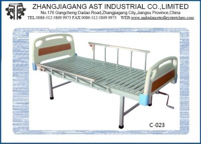 China Single Crank ICU Manual Hospital Bed , Mechanical Adjustable Clinical Bed with ABS Board for sale