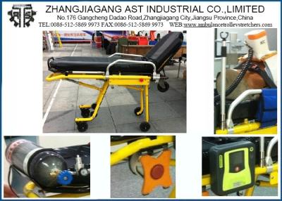 China Evacuation Rescue EMS Ambulance Cots 6082 Auto Fold Up Lock Device IV Pole for sale