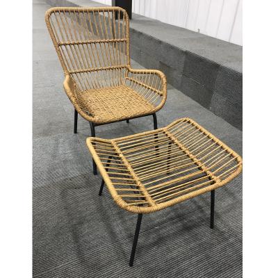 China Modern All Weather Comfortable Armrest Outdoor Bistros Set High Back Garden Rattan Wicker Chair for sale