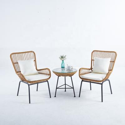 China Modern Balcony Garden Natural Bamboo Chairs Cafe Garden Use Set Rattan Chair for sale