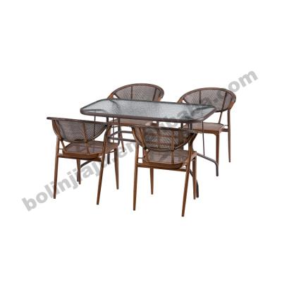 China Modern Manufacturers Provide Popular Garden Space Saving Dining Table And Chair Set for sale