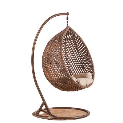 China Outdoor Simplicity Furniture Single Seat Modern Swing Chair Simple Wicker Hanging Chair for sale