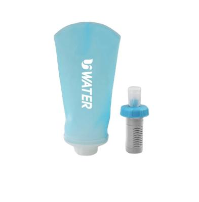 China 800ml Outdoor Sports Portable Foldable BPA Free Filter Drinking Water Bottle for sale