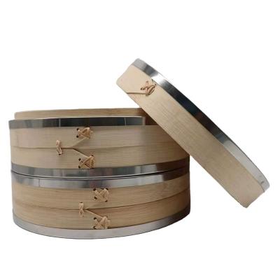 China Wholesale Sustainable Bamboo Vegetable Food Steamer Dumpling Steamer Dim Sum Bamboo Steamer Pot for sale