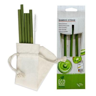 China Sustainable Organic Reusable Bamboo Drinking Straw Set With Custom Logo Brush for sale