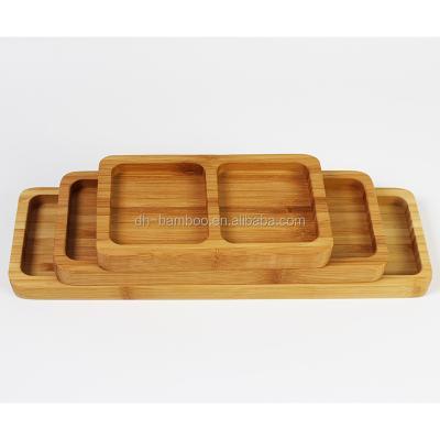 China Hot Sale Eco-friendly Sustainable Dish White Ceramic Wooden Airline Snack Dish , Wooden Bread Food Serving Tray For Sale for sale