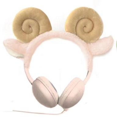 China OEM High Quality Custom Cartoon Plush Cute Animal Cute Cable Headband Warm Earphones For Kids for sale