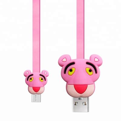 China Camera 1M Pink Soft Cartoon Pink Panther USB Charger Cable For Girls for sale