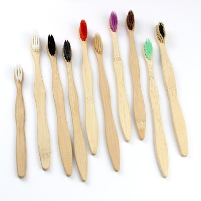 China Biodegradable bamboo toothbrush chakra coloured charcoal bamboo toothbrush high quality for sale