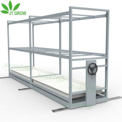 China Hydroponic Plant Growth Vertical Growing Equipments Double Bench Table Rolling Vertical Grow Stand for sale