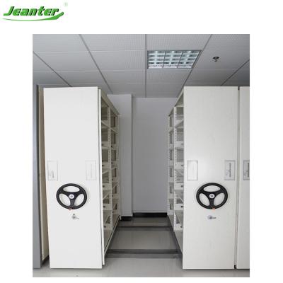 China High Quality Large Capacity Corrosion Protection Hand Push Storage High Density Mobile Shelving For Bank for sale