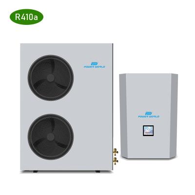 China Hot air cooling water-cooling outdoor household heating to water monoblock DC inverter heat pump split system for sale