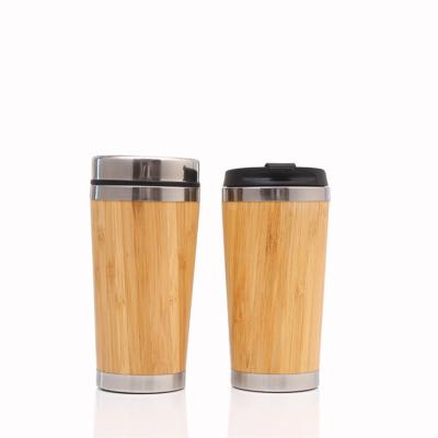 China Hot Sale 450ml Amazon Business Stainless Steel Mug 18/8 Bamboo Coffee Mug Bamboo Tumbler Bamboo Flask for sale