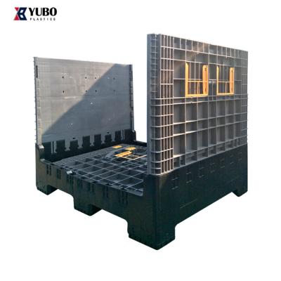 China Stackable and Collapsible Industrial Heavy Folding Heavy Duty Plastic Pallet Boxes for Sale for sale