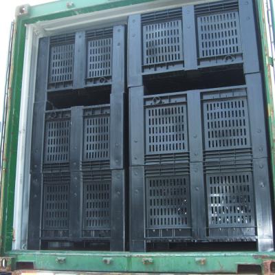 China 1210 Stackable Plastic Used Fruit Storage Transport Container Reclycled Pallet Bins for sale