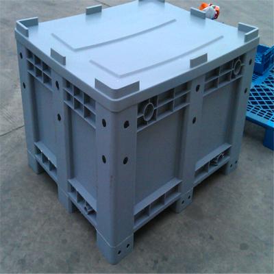 China Durable Heavy Duty Stackable Storage Pallet Boxes With Wheel Plastic Box Euro Pallet for sale