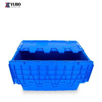 China Solid Custom Box Logistics Attached Lid Container Plastic Storage Box Industrial Movable Packaging for sale